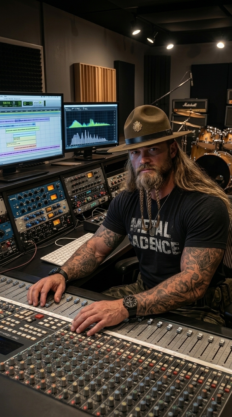 Sergeant Ragnar at the Metal Cadence mixing console
